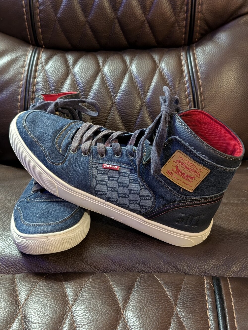 Levi’s 501 Quality Footwear High-Top  Men's Denim Sneakers Size 11